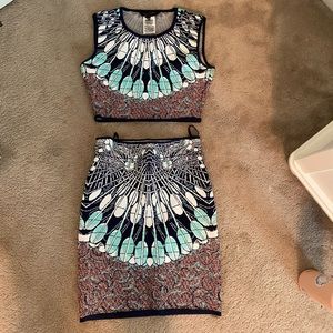 BCBG two piece set stretchy material